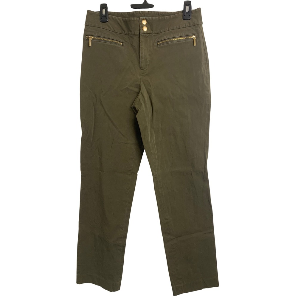 Lauren Ralph Lauren Olive Green Straight Leg Cotton Pants Size 6